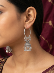 Double Floral Drop Earrings